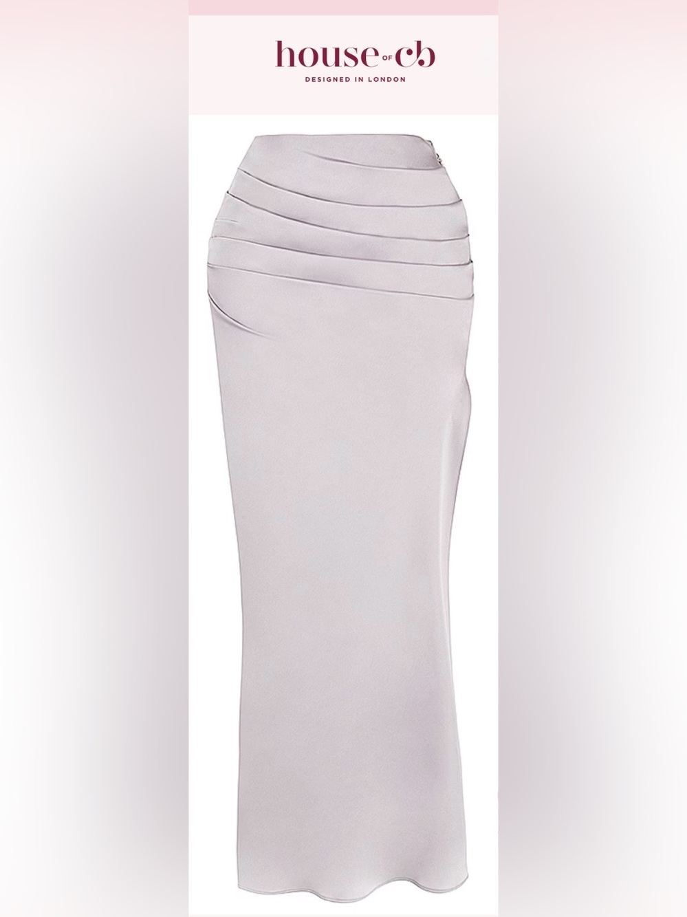 House of CB Satin Ruched Maxi Skirt